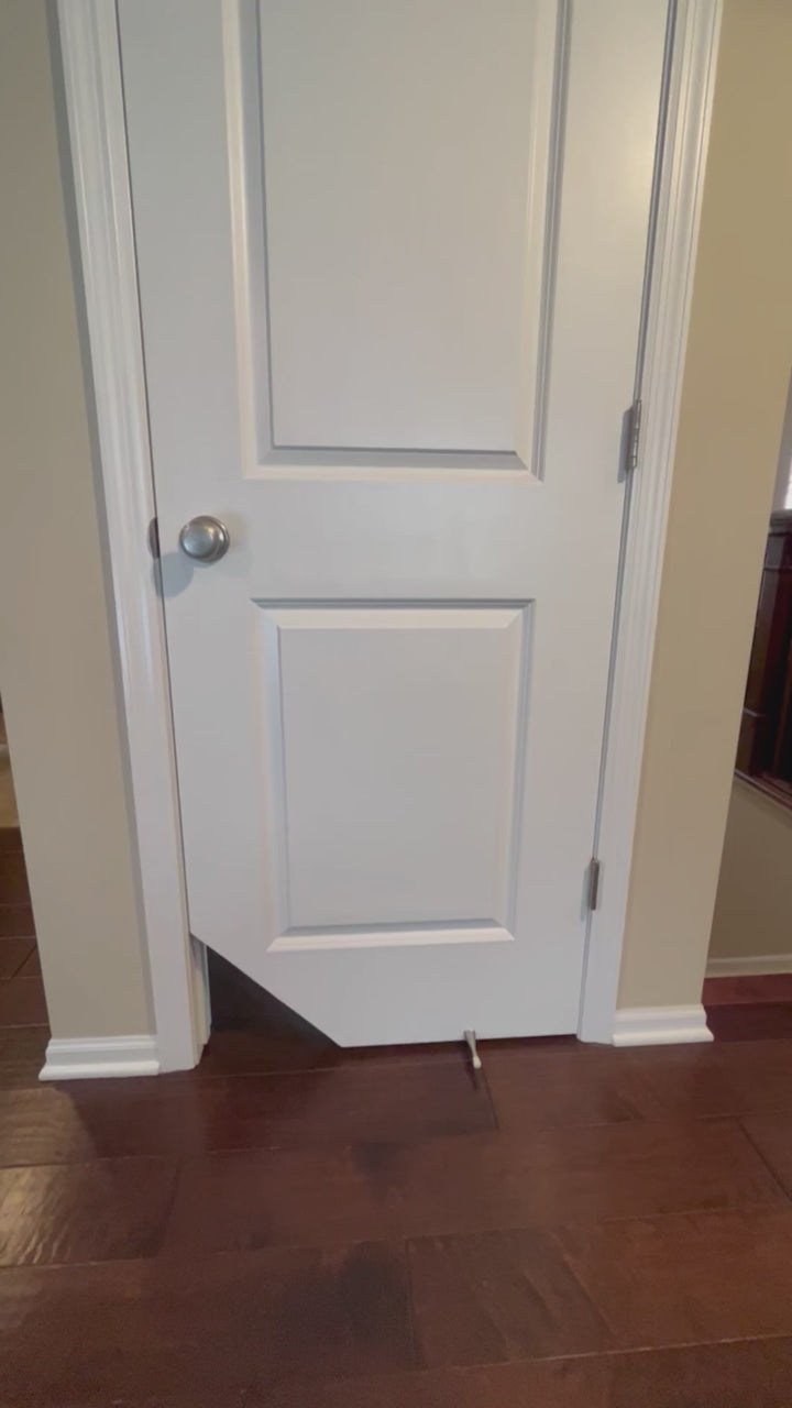 Load video: non-standard Kitty Korner cat door installation